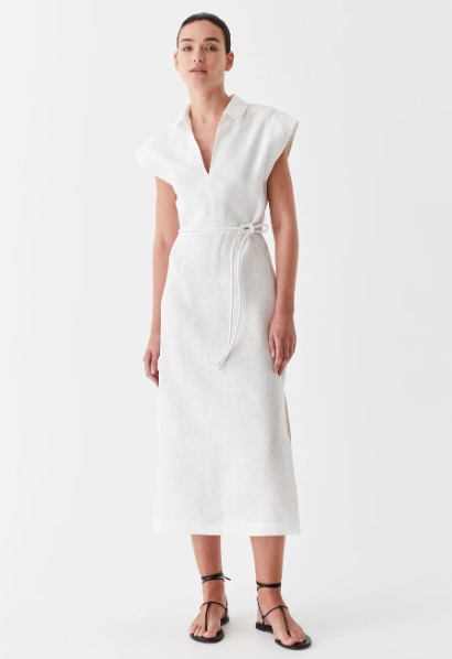 Rona Linen Emb Dress in Bluing main image 1